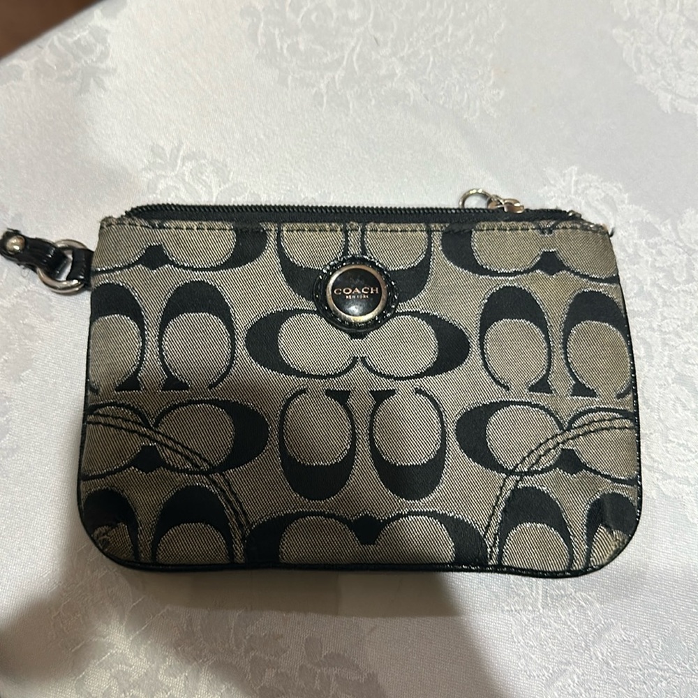 Coach canvas zip up wallet